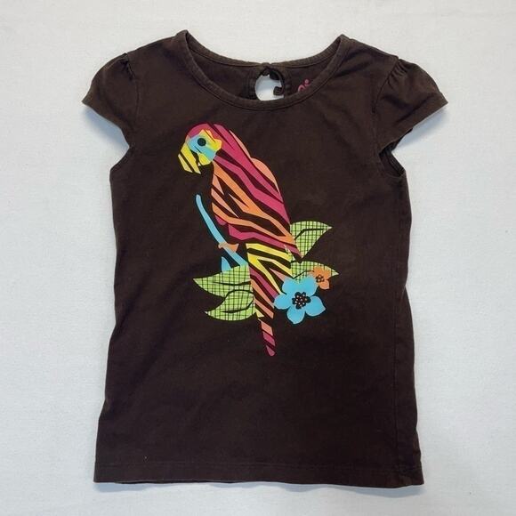 Parrot Short Sleeve T-shirt brown girls Size 7 - Picture 5 of 5